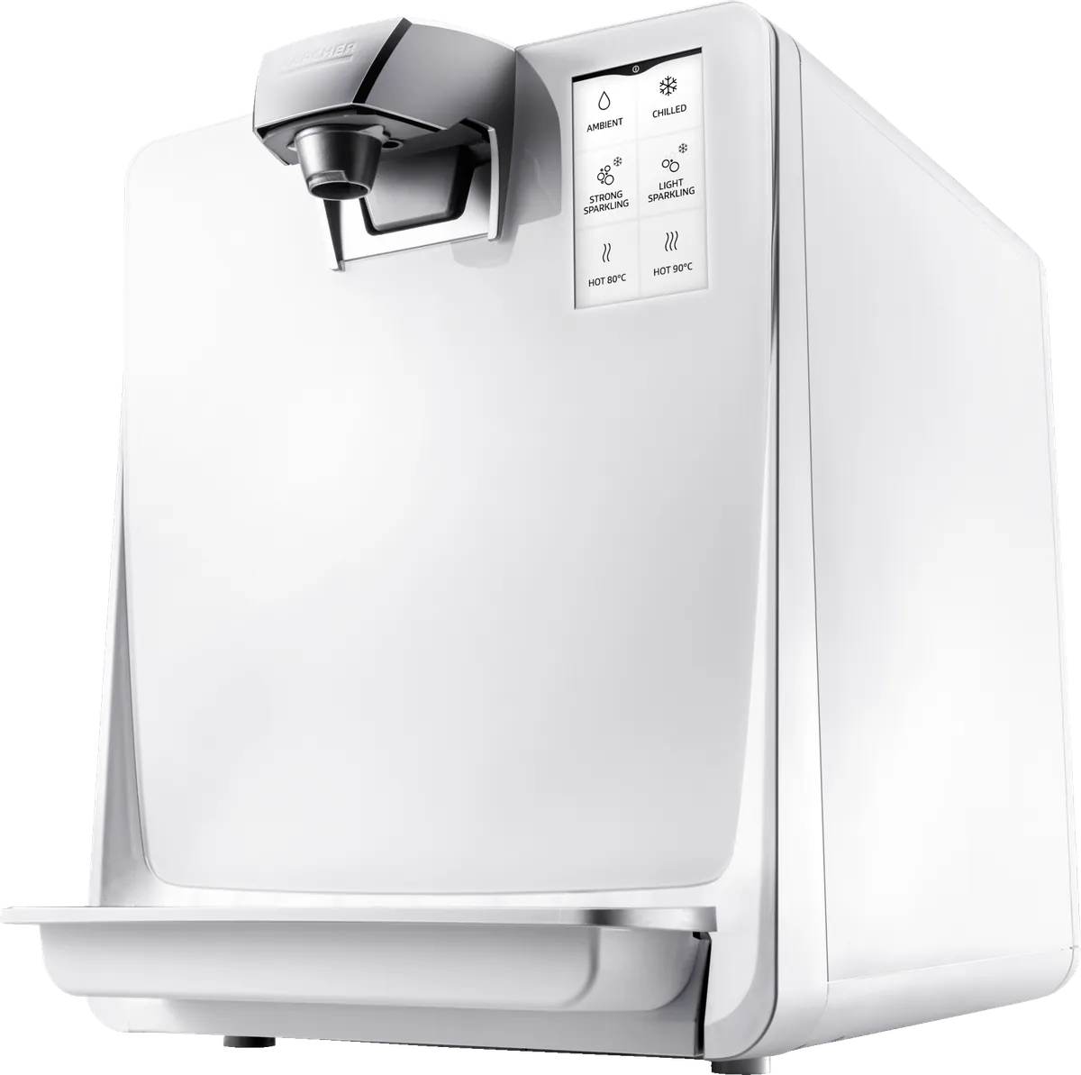 Kärcher Wasserspender WPD 70 Thermo!Secure Sparkle Hot in Weiß, Dreiviertelansicht